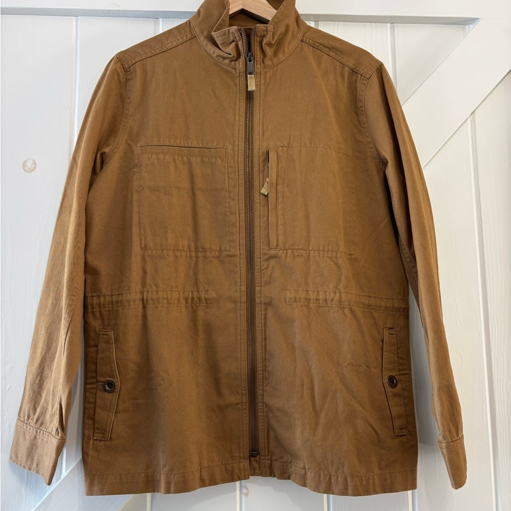 Garnet Hill Organic Cotton Cargo Jacket Utility Field Zip Front Pockets Size 10 - Picture 3 of 9